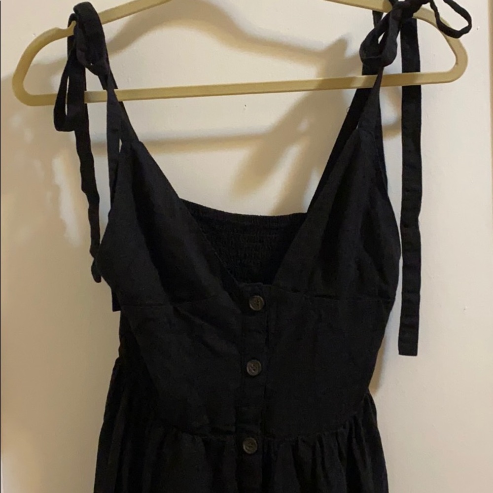Sexy tie shoulder black dress